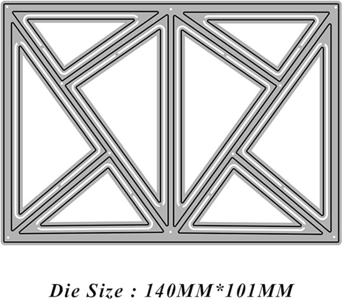 Mvchifay Cutting Dies for Card Making Metal Die-Cuts Scrapbooking Tool Hollow Frame DIY Craft Punch Template Embossing for Paper Album Decor (Big Triangle Rectangle frame-10.1x14cm)