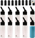 10 Pack 30ML Airbrush Plastic Bottles Jars with caps for Dual- Action Siphon Suction Feed Airbrush