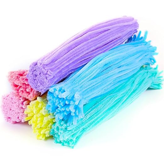 100 Pieces Pipe Cleaners Chenille Stem, Pastel Candy Color Pipe Cleaners Set for Pipe Cleaners DIY Arts Crafts Decorations, Chenille Stems Pipe Cleaners (Blue)