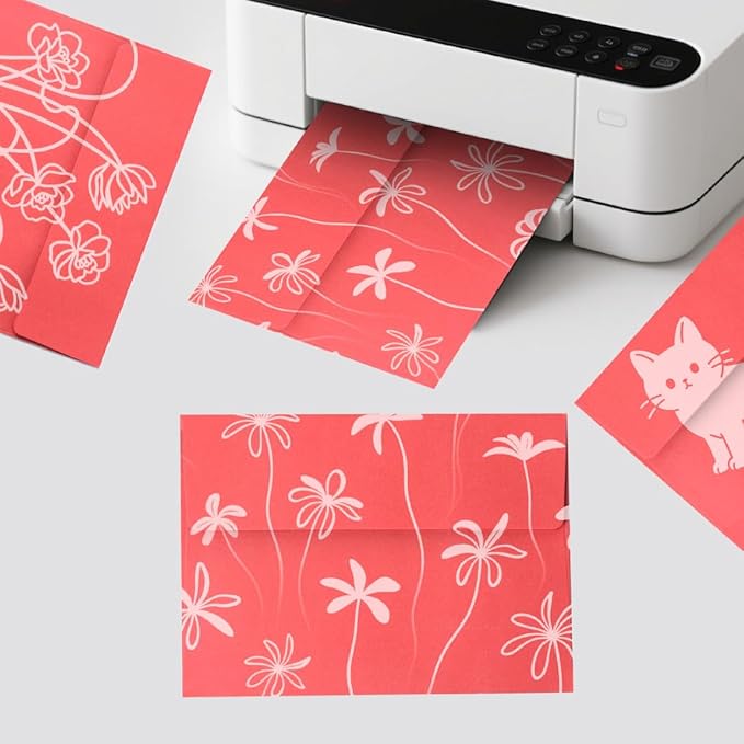 Keketer A7 Color 5x7 Printable Envelopes 50 Pack Self - Seal, for 5x7 Cards, Weddings, Invitations, Baby Shower 5.25 x 7.25 Inches