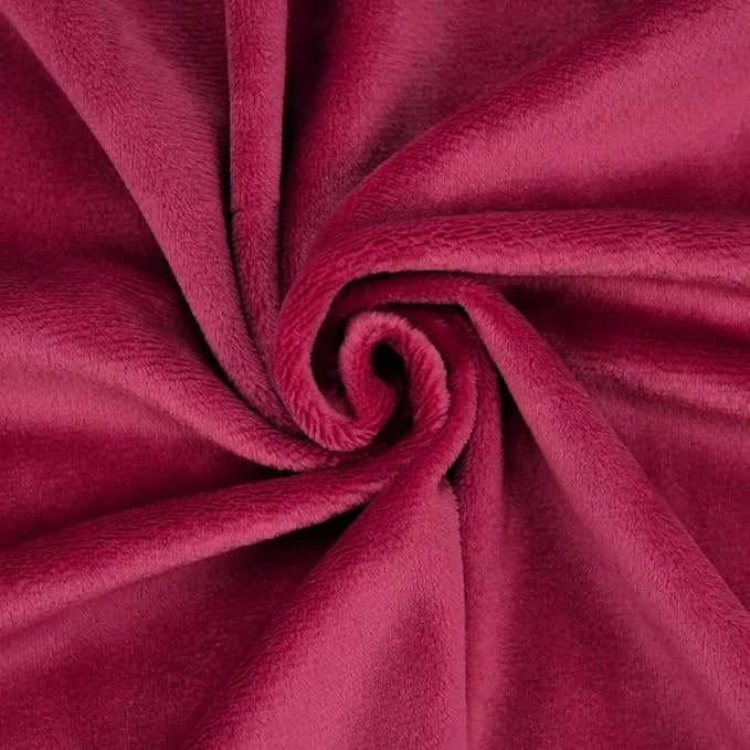 kullaloo Plush Fabric | Solid Burgundy Minky Fabric for Sewing | Super Soft Cuddle Material | 39.5x29.5 | Plushies, Baby Blankets, Pillows, Dog Beds, Cat Beds, Beanies, Baby Accessories, Apparel