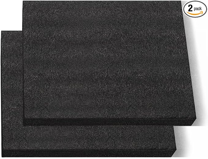 Black Customizable Polyethylene Foam Sheets, 2PACK 12 x 16 x 1INCH Thick Padding for Cases, Tool Foam for Packaging and Crafts