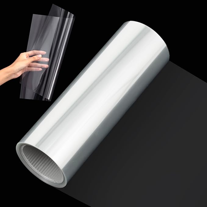 Frienda 12 Inches x 80 ft Rolls 4 Mil Blank Stencil Sheets Acetate Sheets Clear Template Material Reusable Acetate Roll for Crafts Stencil Paper Vinyl for Cutting Machines(Clear)