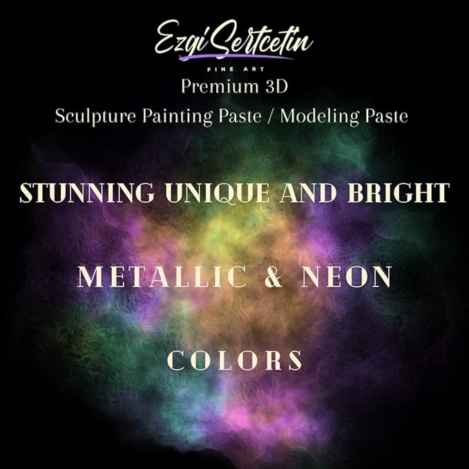 3D Sculpture Painting Paste|Texture Paste|Decorative Plaster|Ready to Use|Unique Colors|Ideal for Artwork|Stencil|Flowers|Texture|Art Relief|New Formula| 6 oz (Metallic Purple)