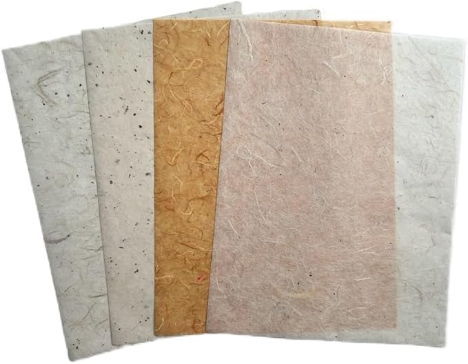 50 Sheets A4 Thin Natural Leaves Rice Straw Mulberry Paper Sheets Art Tissue Washi Paper Design Craft Art Origami Suppliers Card Making Writing (Natural leaves,Onion,etc,, A4)