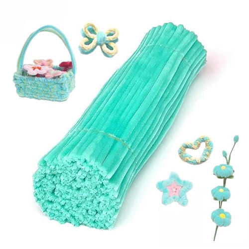100 Pieces Pipe Cleaners Chenille Stem, Pastel Candy Color Pipe Cleaners Set for Pipe Cleaners DIY Arts Crafts Decorations, Chenille Stems Pipe Cleaners (Light Green)