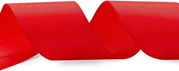 LIUYAXI 2" X 50 Yards Solid Red Grosgrain Ribbon, Perfect for Crafts, Wedding Decor, DIY Hair Accessories, Sewing, Christmas Gift Package Wrapping and More