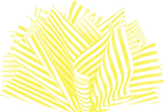 Flexicore Packaging Yellow Pin Stripe Print Gift Wrap Tissue Paper Size: 15 Inch X 20 Inch | Count: 10 Sheets | Color: Yellow Pin Stripe