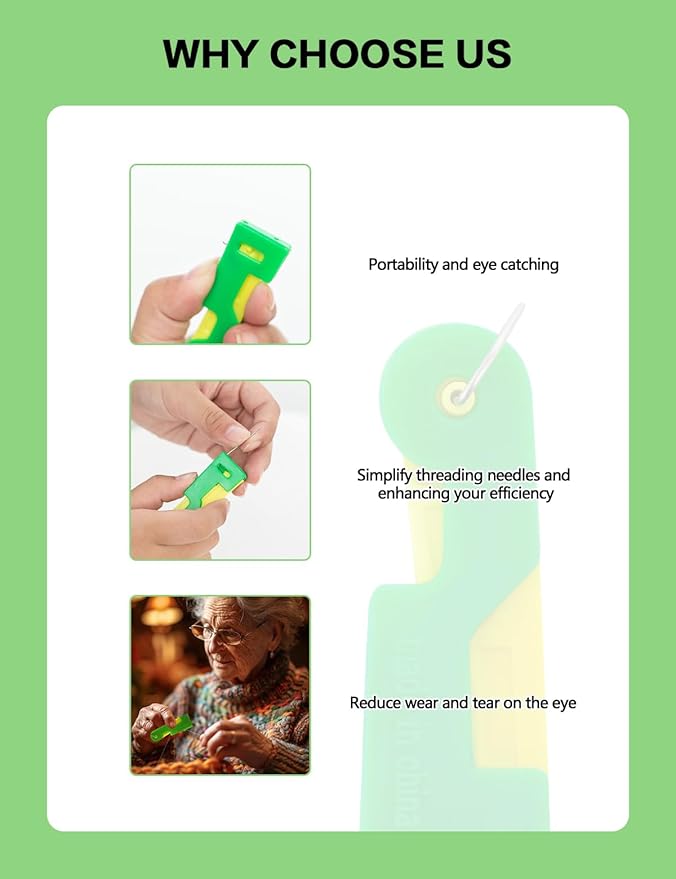 Automatic Needle Threader,2025 Needle Threaders for Hand Sewing,Plastic Sewing Machine Needle Threade for Embroidery Cross Stitch Craft,Automatic Needle Threaders for Hand Sewing(Random Color) (4)