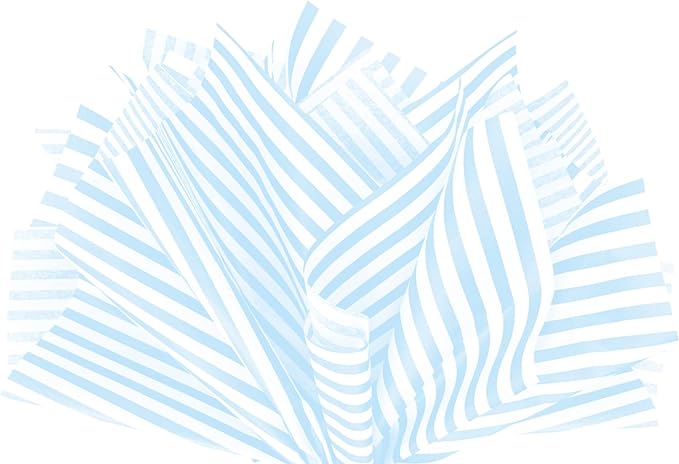 Flexicore Packaging Light Blue Pin Stripe Print Gift Wrap Tissue Paper Size: 15 Inch X 20 Inch | Count: 10 Sheets | Color: Light Blue Pin Stripe