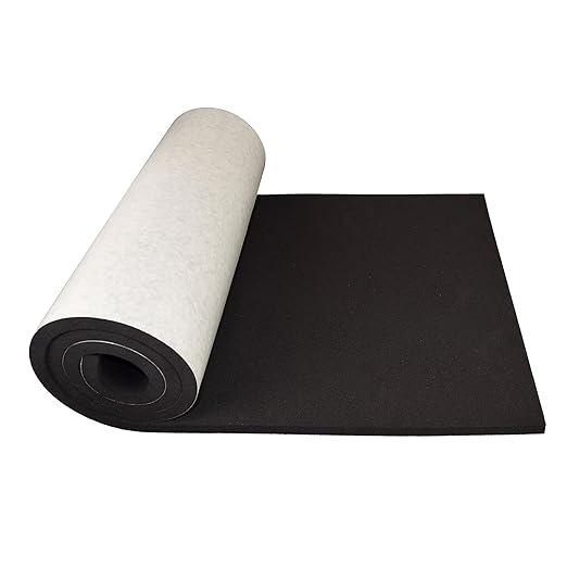 XCEL Marine Foam Roll with Self Adhesive – Black, 72" x 17" x 1/4" Closed Cell Foam Rubber Water Resistant Padding Sheet Home, Marine, Garage, Auto Insulation & Cosplay (Black, 72" x 17" x 1/4")