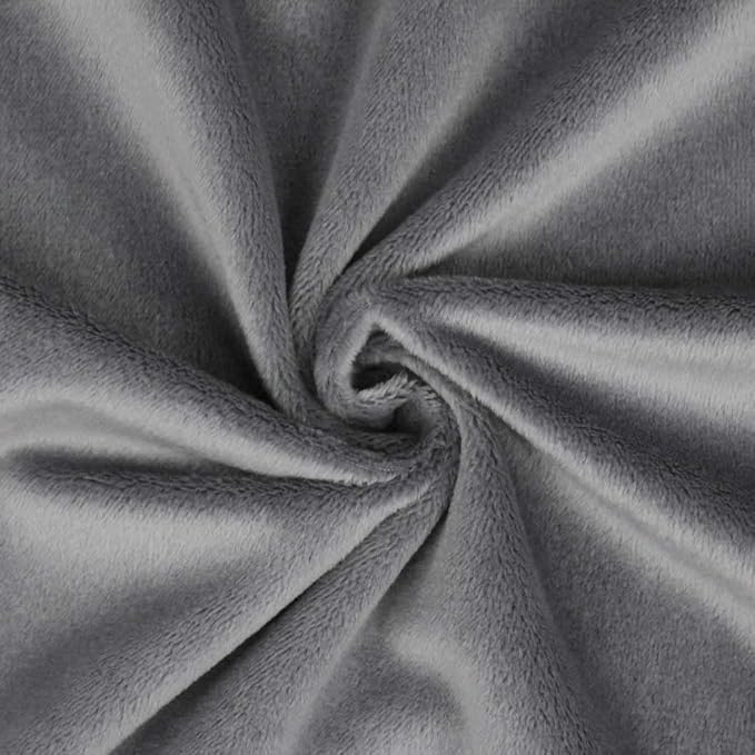 kullaloo Plush Fabric | Solid Ash Grey Minky Fabric for Sewing (Pack of 2) | Super Soft Cuddle Material | 39.5x29.5 | Plushies, Baby Blankets, Pillows, Dog Beds, Cat Beds, Baby Accessories, Apparel