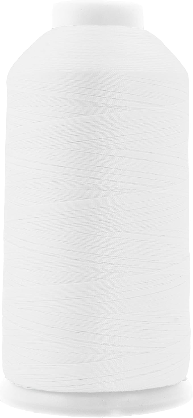 Mandala Crafts Bonded Nylon Thread - White Heavy Duty Sewing Threads - 415 YDs Size 346 210D T350 Tex 350 Thread for Leather Jeans Weaving Outdoor Marine Upholstery