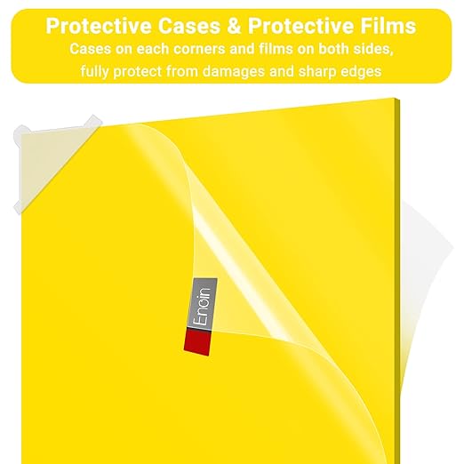 Enoin 2 Pack 8x12 Inches Yellow Non Transparent Acrylic/Plexiglass Sheet 0.118'' 1/8 Thick, Plastic Sheet Colored Board Panel for Glass, DIY, Painting, Art Craft