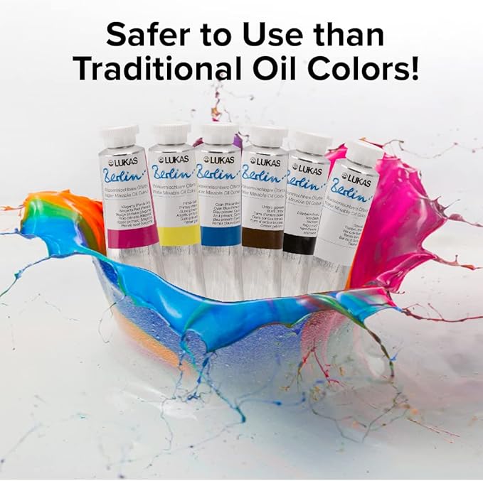 Lukas Water Mixable Oil Paint - Eco-Friendly, 37ml Reds Set of 6, Solvent-Free Artist Oil Paint with Lightfast Pigments and Beeswax for Smooth Consistency, Water Soluble, Quick-Drying