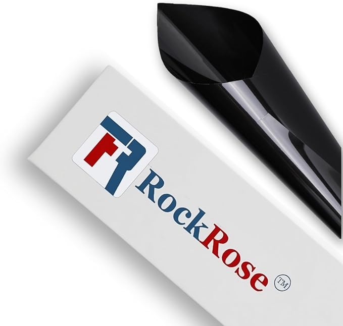 Rockrose Professional Blackout Home Window Tint Film - Sun Blocking Privacy Cover for Home Offices - Room Darkening Sun Light Blocker - 36 in X 25FT - Total Blackout