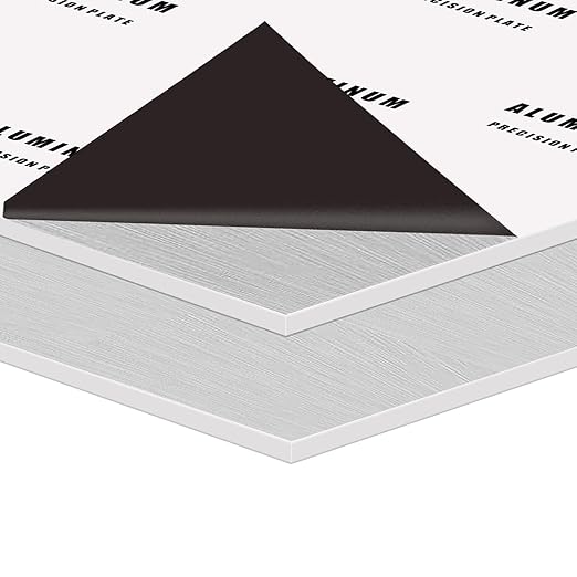 2PCS 6061 Aluminum Sheet Metal, 12" x 16" x 1/8" Thickness Heavy Duty Aluminum Sheets Plates with Protective Film, Rectangle Aluminum Plate Solid Metal Sheet Plate for DIY Projects Base Plate