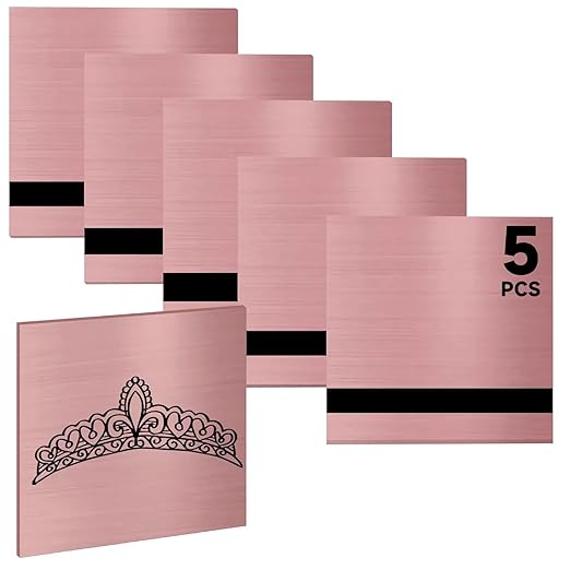 5PCS Laser Engraving Double Color ABS Plastic Sheet,Two-Tone Laserable Engraving Plastic Sheets for Name Badge,Office Label,Laser Product,Size 11.73" x 11.73",Brushed Rose Golden/Black