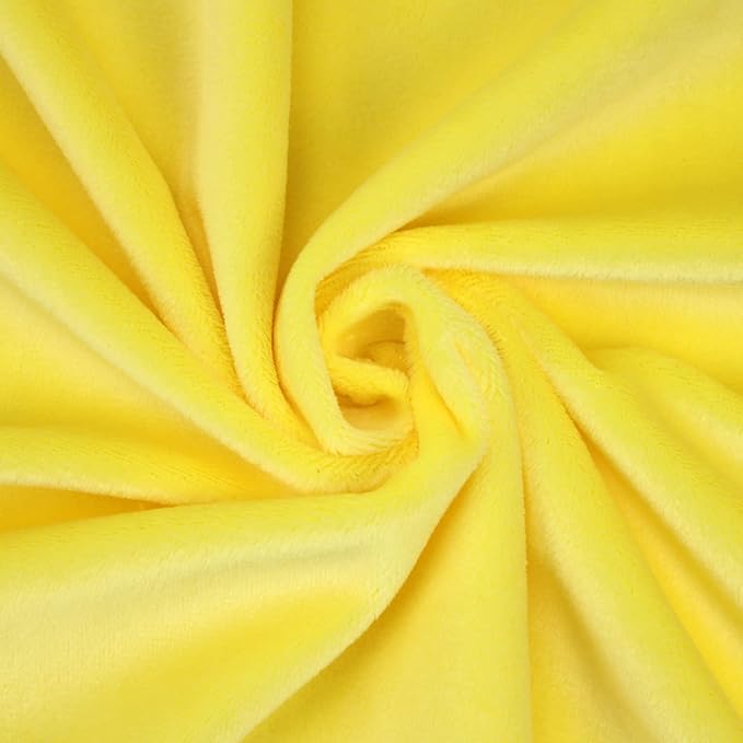 kullaloo Plush Fabric | Solid Yellow Minky Fabric for Sewing (Pack of 2) | Super Soft Cuddle Material | 39.5x29.5 | Plushies, Baby Blankets, Pillows, Dog Beds, Cat Beds, Baby Accessories, Apparel