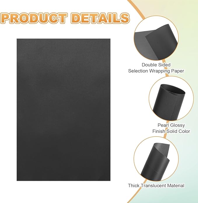 MECCANIXITY 100 Sheet Colored Vellum Paper 4" x 6", 100gsm Translucent Printable Vellum Sheets for Printing Wedding Invitations Inkjet Laser Printer, Black