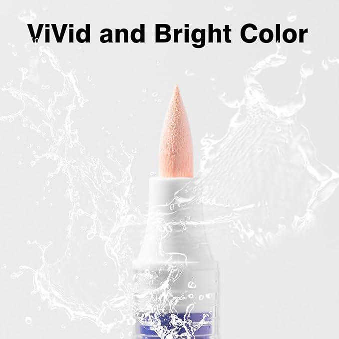 ROSYMENG 9 Metallic Color Acrylic Paint Pens,Quick-Drying Waterproof Acrylic Paint Markers, Soft Brush Tip Acrylic Markers for Canvas, Rock Painting, Wood, Stone, Glass, Ceramic, Fabric Painting