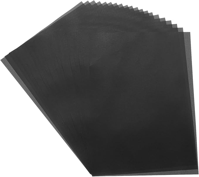 MECCANIXITY Colored Vellum Paper, 50 Sheet Black Transparency 11.7 x 8.2 Printable Vellum Paper, Translucent Vellum Sheets for Printing Wedding Invitations, Ink Jet Laser Printer