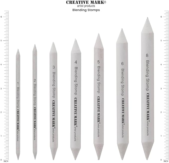 Creative Mark Art Set: Charcoal Pencils Solid Double-Ended Blending Stumps for Adults [Size # 3-12 Count], Perfect for Drawing, Pastels, and Art Design
