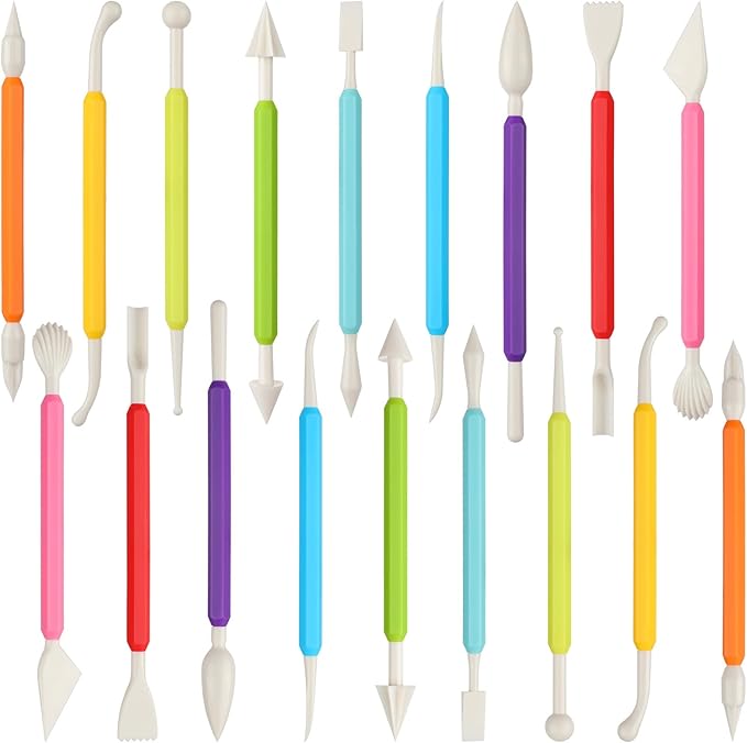 18PCS Clay Sculpting Tools, Double Head Air Dry Clay Carving Tools Kits for Kids and Adults, Sculpting Tools for Clay Sculpey, Modeling Clay Ideal, Air Dry Clay and Shaping