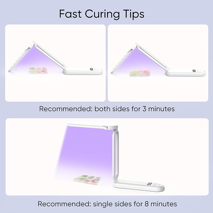 PPESULK UV Light for Resin Curing, Rechargeable UV Resin Lamp with Time Display, 34 LEDs High Power Resin Curing Machine, Cordless Portable UV Lamp for Resin Molds, Crafts, Jewelry Making(White)