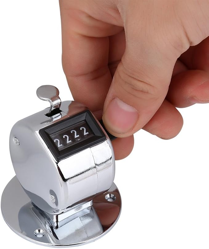 Bnineteenteam 5pcs Hand Tally Counters, 4 Digit Mechanical Palm Counter Handheld Number Click Counter Tally Clicker Counter for Sports Games Golf