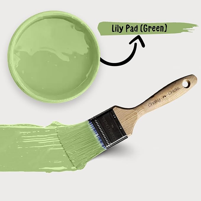 Chalky Chicks All-in-One Chalk Paint for Furniture or Cabinet - 8 Fl Oz - Matte Finish Lily Pad (Green) for Metal, Wood Furniture Paint - No Sanding All-in-One for Home Decor & Crafts, USA Made