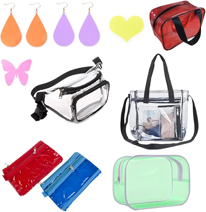 HYANG Salmon Transparent PVC Super Clear Holographic Vinyl Faux Leather Sheets 1 Roll 12" x 47" (30cm x 120cm) for DIY Bows Earrings Bags DIY Crafts Making