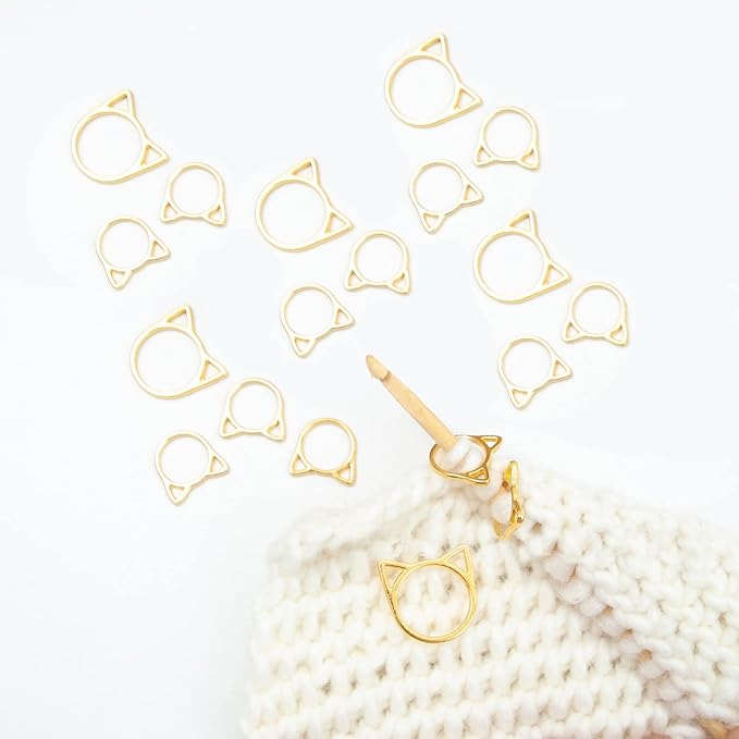 Hilsayum Cat Stitch Markers Cute Stitch Markers Metal Stitch Marker for Crocheting