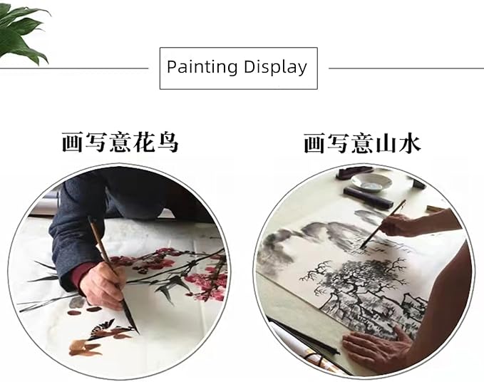 MEGREZ Roll Pack Xuan Paper Thicken Calligraphy Xuan Paper Sumi Paper for Practice Chinese Japanese, 35cm x 50m(13.8in x 164ft), Half Raw Ripe Xuan Paper, White