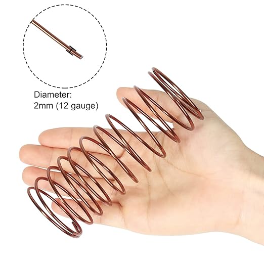 Tenn Well 12 Gauge Aluminum Wire, 100 Feet 2mm Bendable Craft Wire for Bonsai Training, Floral Making, Sculpting, Armature, Jewelry Making (Bronze)