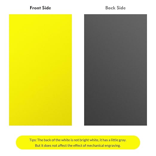 Laser Engraving Blank ABS Double Color Plastic Sheet, 11.8x6.49x0.05 inch Materials Double Color Plastic Sheet for Interior Signs, Badges, DIY Carving Pack of 12 (Yellow)