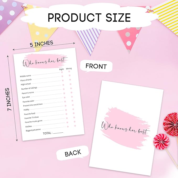 Who Knows The Birthday, Birthday Party Games, Birthday Party Activity Favor, Set of 20 Games Cards, Birthday Supplies, Activity, Decorations -B03