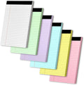 Legal Pads 5" X 8", 6 Pack Colored Note Pads, College Ruled Yellow Lined Paper Pads, Letter & Legal Ruled Pads, 30 Sheets per Small Writing Pads 5x8 for School, Home, Office, Business