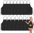 PLULON 30 Pcs Kids Apron Painting Aprons, Kids Aprons for Painting Black Aprons Art Apron Smocks Bulk for Art Activity Craft Home Kitchen Classroom Party Supplies