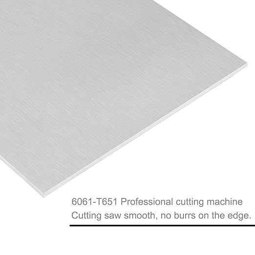 6061 T651 Aluminum Sheet Metal 12 x 16 x 1/16 (0.06”) Inch Plain Thin Aluminum Plate Covered with Protective Film, Heat Treatable Rectangle 1.5MM Aluminum Metal Plate for Industrial, Crafting