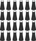 24 Pack Kids Apron Bulk with 2 Pockets Adjustable Chef Art Apron Kids Painting Aprons for Cooking Baking Painting Crafting Grilling Activity（Black）