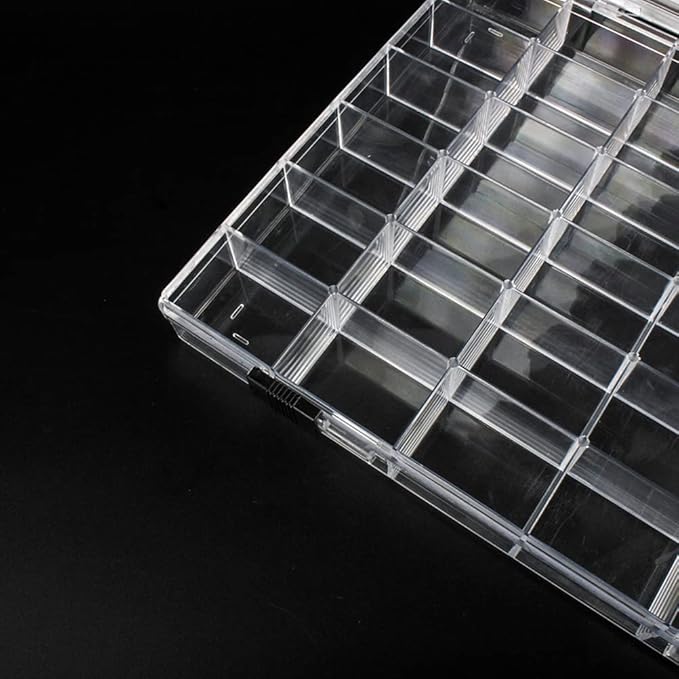 36 Grids Clear Plastic Organizer Box, Craft Storage Container for Beads Organizer, Art DIY, Crafts Jewelry Storage, Fishing Tackles, Rock Collection, 2 Pack