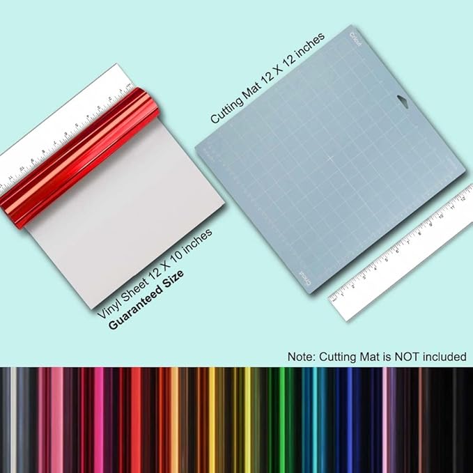 Tvinyl Warehouse Red Foil HTV Metallic Heat Transfer Vinyl Roll 12" x 6FT for All Cutter Machine