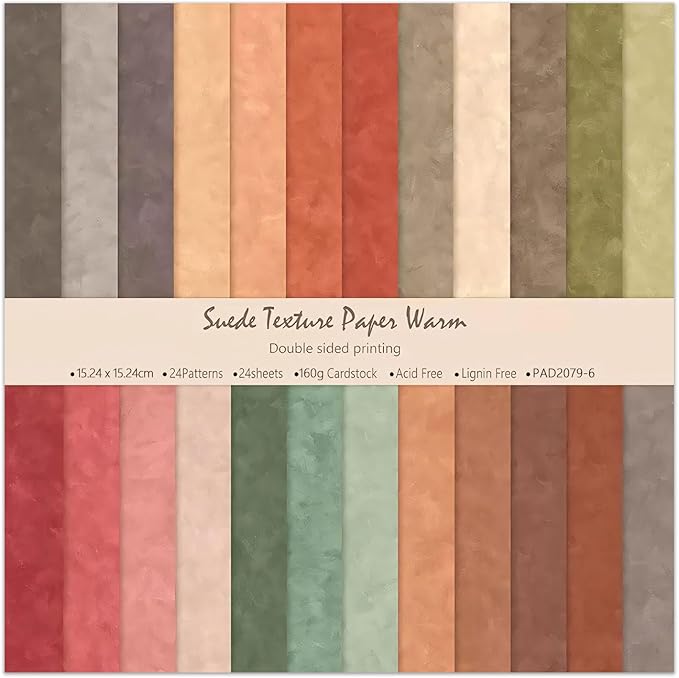 6x6 Inch Colorful Scrapbook Paper Pad- 24 Sheets Double Sided for Journaling DIY Cards Decor Gifts Crafts Wrapping Decorative Collage Folded Materials Photo Album