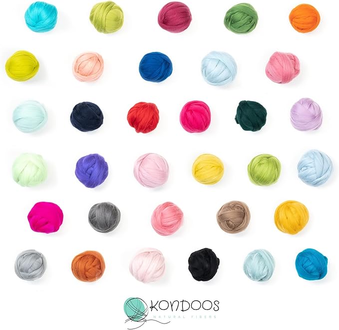 Colored Natural Wool roving, 8 OZ. Best Wool for Needle Felting, Wet Felting, handcrafts and Spinning. (English Green)