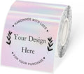 Transparent Square Thermal Label Stickers 3" x 3", Clear Direct Thermal Stickers Labels, Self-Adhesive Thermals Label for Small Business-Transparent Pink