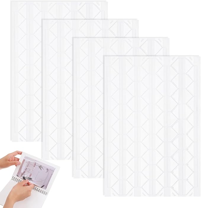 408PCS Photo Corners Self-Adhesive Acid Free Photo Corners Scrapbook Picture Corner Picture Mounting Corner for DIY Scrapbook, Album, Journal, Memory Books