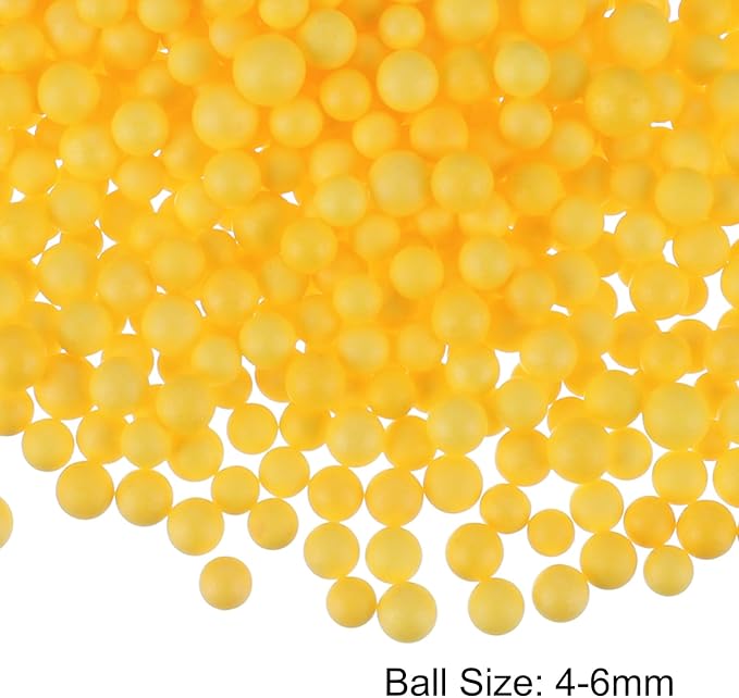MECCANIXITY Foam Beads Foam Balls 4-6mm for Wedding and Party Decorations, Tiny Packing Balls, Arts DIY Crafts Supplies (Dark Yellow,1 Pack Approx 5000pcs)