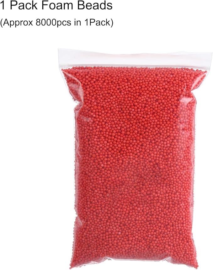 MECCANIXITY Foam Beads Foam Balls 2-3mm for Wedding and Party Decorations, Tiny Packing Balls, Arts DIY Crafts Supplies (Light Red,1 Pack Approx 8000pcs)