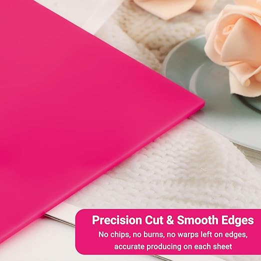 Enoin 2 Pack 12x12 Inches Pink Non Transparent Acrylic/Plexiglass Sheet 0.118'' 1/8 Thick, Plastic Sheet Colored Board Panel for Glass, DIY, Painting, Art Craft
